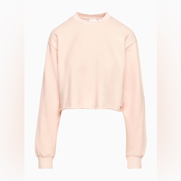 aritzia tna terry fleece cropped sweatshirt sz s - Picture 1 of 6